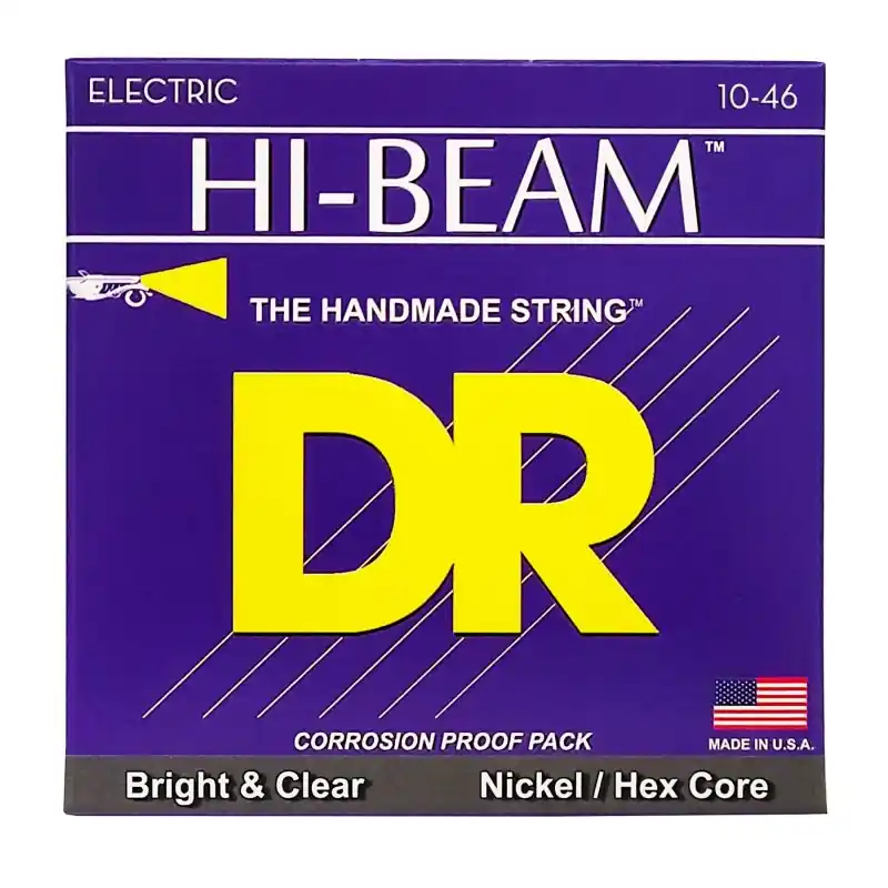 DR Handmade Strings - Hi-beam Electric Guitar Strings - Medium (10-46) - MTR-10 Latest