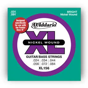 D'Addario - XL156 Nickel Wound- for Fender Bass VI ™- 24-84 Latest