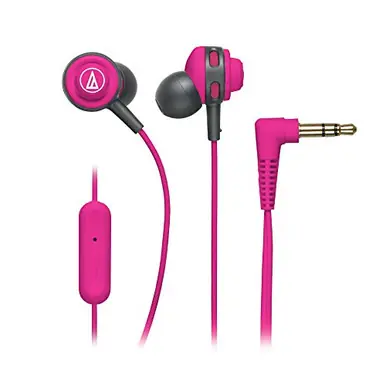Audio Technica ATH-COR150ISPK SonicSport In-Ear Headphones with In-line Microphone & Control Pink Save Now