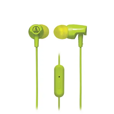 Next Day Delivery ATH-CLR100iS SonicFuel® In-ear Headphones with In-line Mic & Control, Lime Green