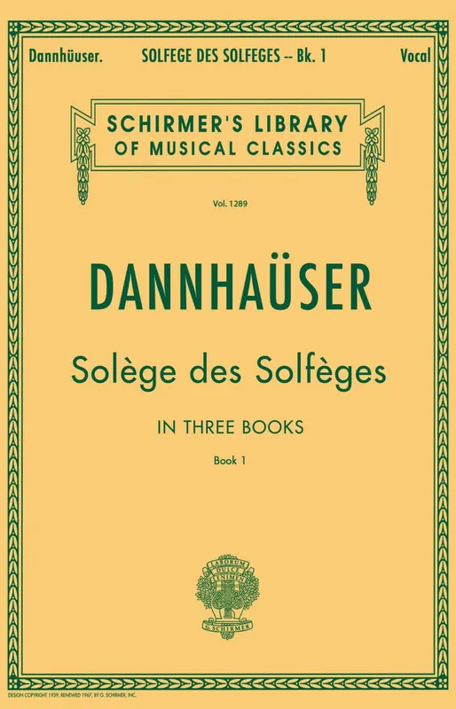 Dannhauser Solfége des Solféges - Book I Place Order