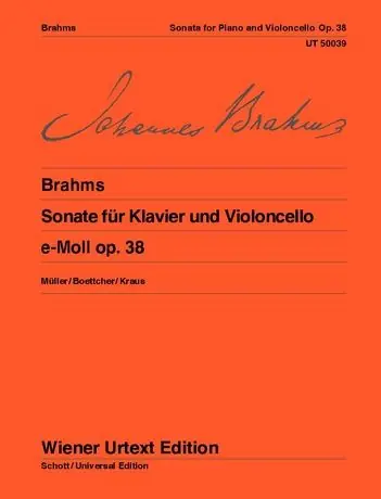 Price Cut Brahms: Sonata for violoncello and piano - op. 38