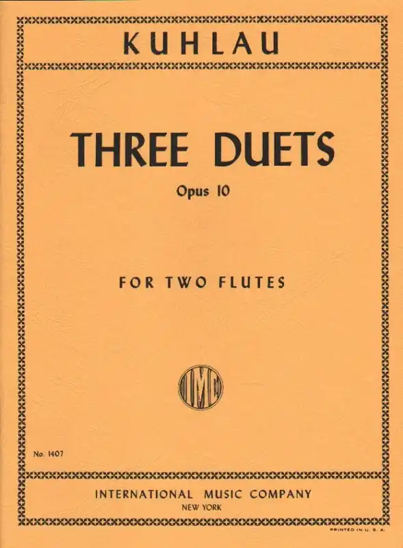 Kuhlau Three Duets, Opus 10 for Flute Limited Time