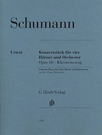 Final Sale Schumann Concert Piece For Four (4) Horns And Orchestra Op. 86 (piano Reduction)