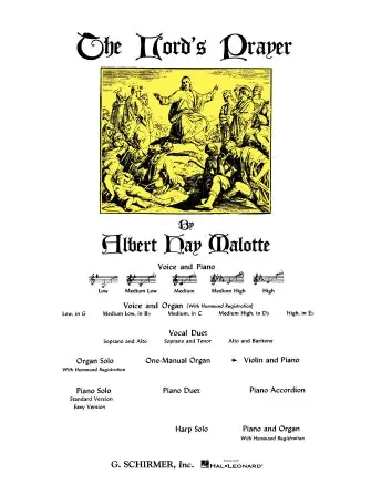 Viral Malotte: The Lord's Prayer for Violin & Piano