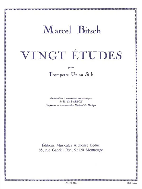 Bitsch Vingt Etudes Trumpet Direct From Manufacturer