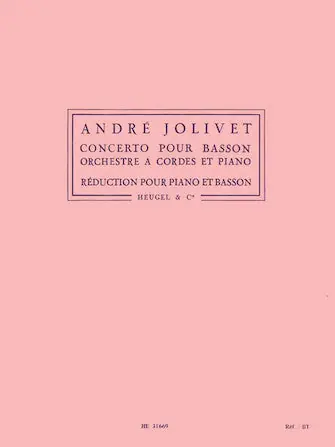 Jolivet - Concerto Pour Basson, Orchestre A Cordes Et Piano (version Pour Piano Exclusive Offer