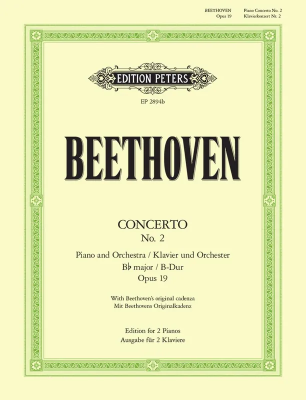 Direct From Factory Beethoven Piano Concerto No. 2 in B flat Op. 19 (Edition for 2 Pianos)