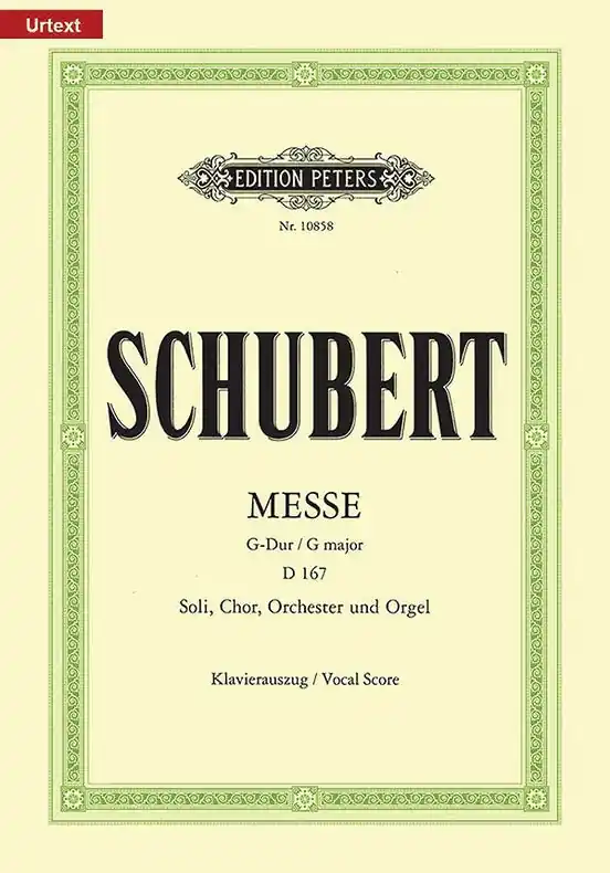 Schubert Mass No. 2 in G D167 (Vocal Score) Free Shipping