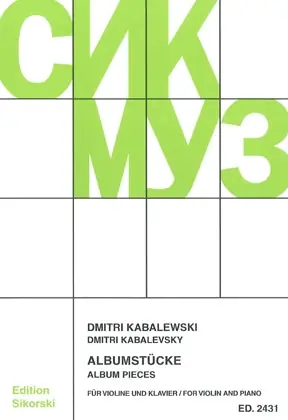 Kabalevsky Album Pieces For Violin And Piano (Selections From Opus 27 And 39) Factory Price