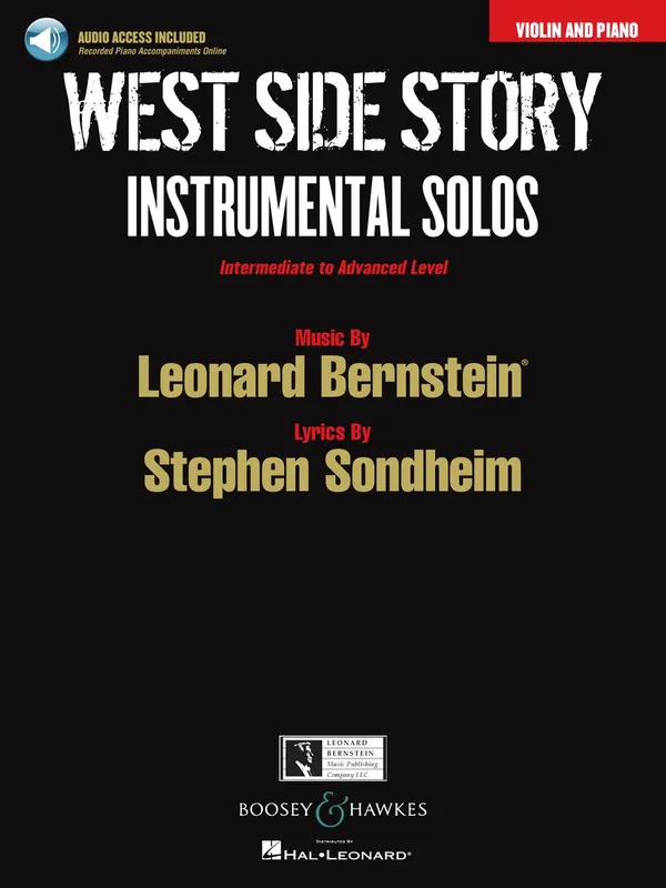 West Side Story Instrumental Solos Arranged for Violin and Piano Mega Sale
