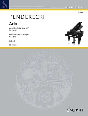 Clearance Penderecki Aria from “Three Peices in Old Style” Arranged for Piano Solo