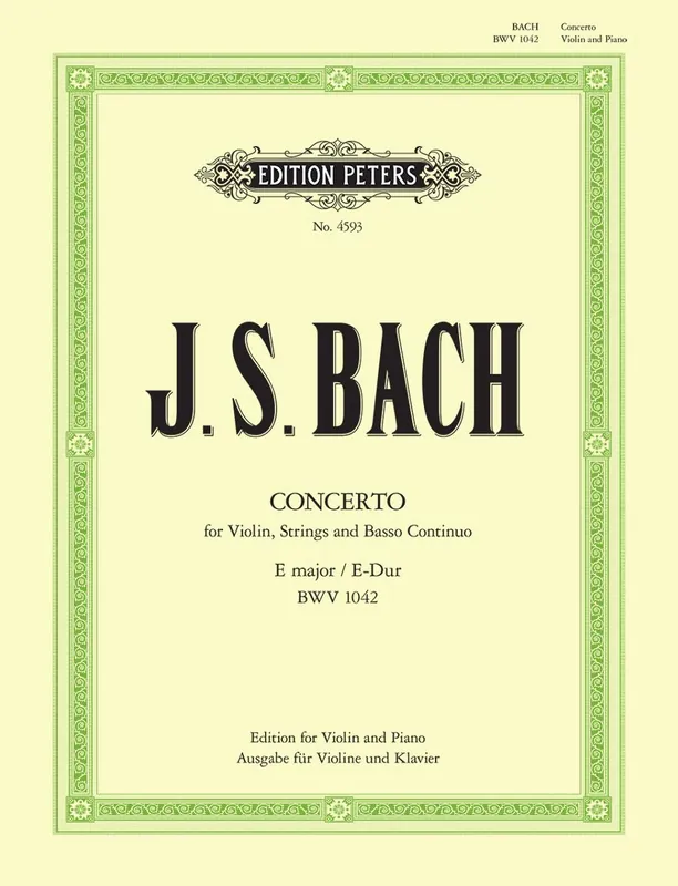 Next Day Delivery Bach Violin Concerto No. 2 in E Major BWV 1042