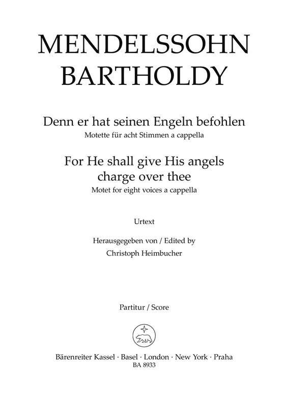 Mendelssohn For He shall give His angels charge for acht voices a cappella -Motet- Super Sale