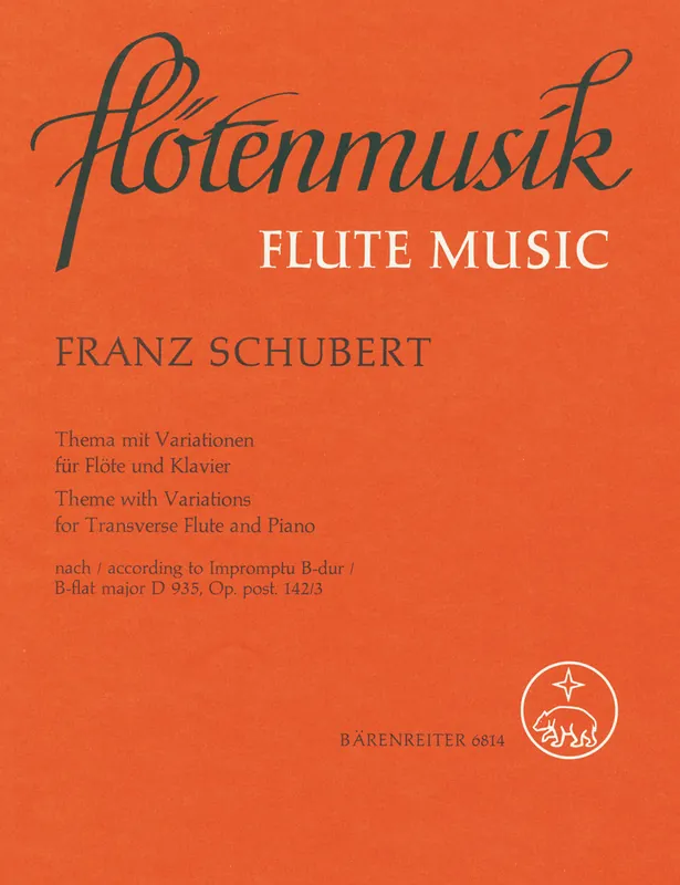 Schubert Theme with Variations for Transverse Flute and Piano according to Impromptu B flat major D 935, op post 142/3 Best Choice