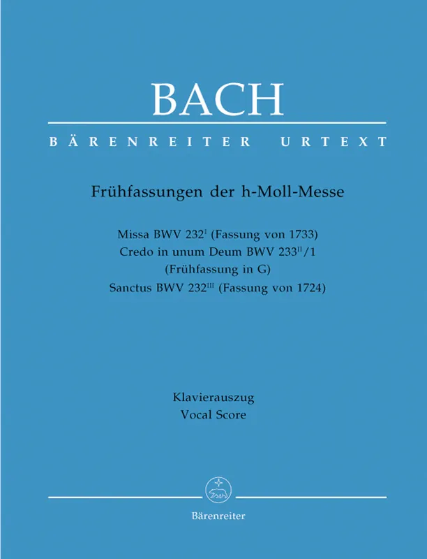 Shop Now Bach Early Versions of the Mass B minor BWV 232