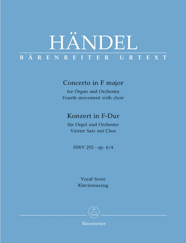 Free Shipping Handel Concerto for Organ and Orchestra F major op. 4/4 HWV 292 (vierte movement with choir)