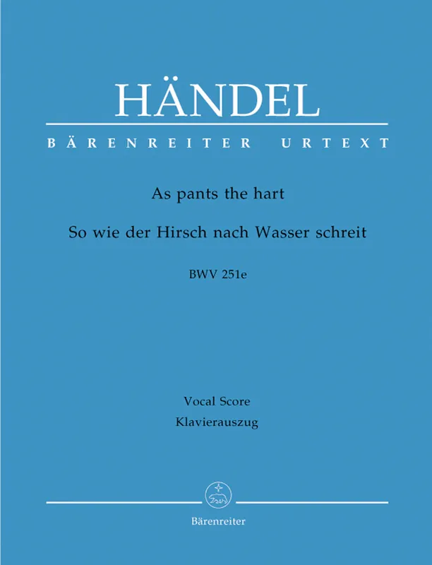 Handel As Pants the Hart HWV 251e Clearance