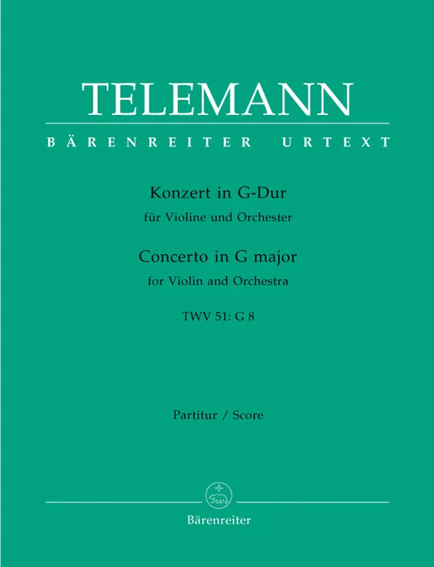 Latest Telemann Concerto for Violin and Orchestra G major TWV 51:G8