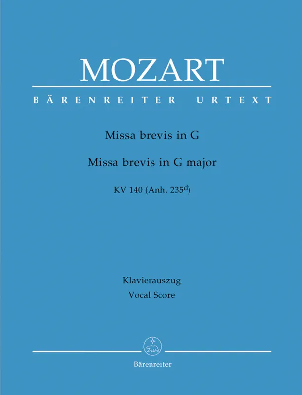 Final Sale Mozart Missa brevis G major K. 140 (235d)