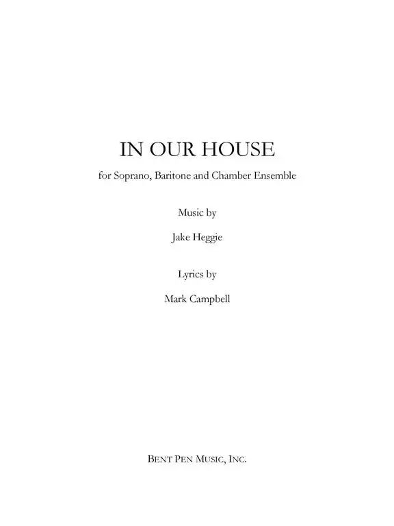Heggie: In Our House piano/vocal score Hot Picks