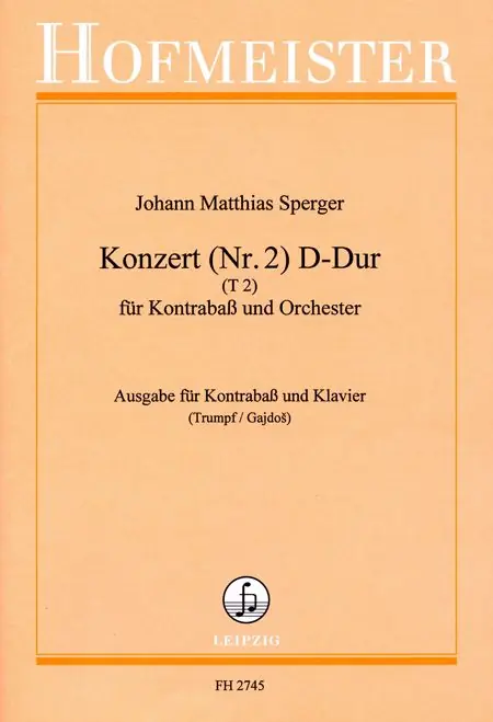Hassle-Free Returns Sperger Concerto No 2 For Double Bass and Orchestra Piano Reduction