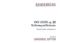 Schoenberg Four Songs for Voice and Orchestra Op. 22 Study Score Fresh Stock