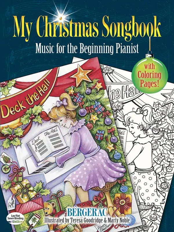 Bergerac My Christmas Songbook: Music for the Beginning Pianist (Includes Coloring Pages!) Worldwide Shipping