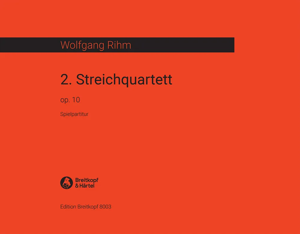 Seasonal Sale Rihm String Quartet No. 2 op 10 Full Score