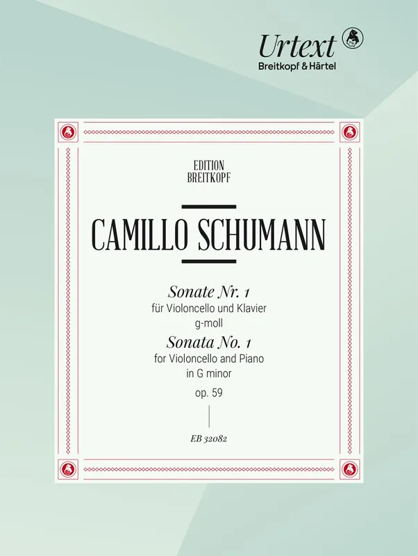 Camillo Schumann Cello Sonata No 1 G minor op 59 Hot Deal