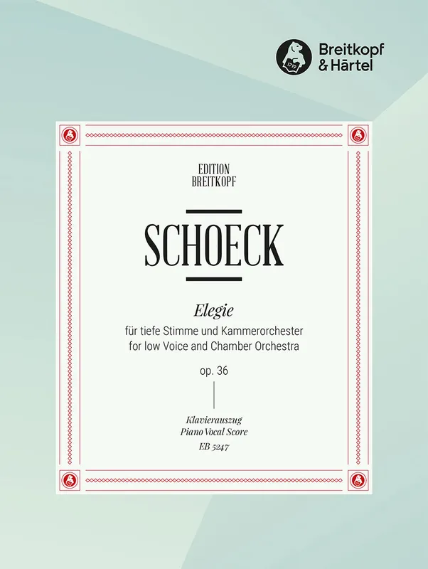 Best Seller Schoeck Elegie Opus 36