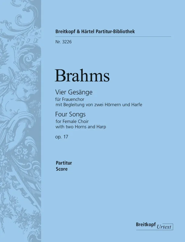 Brahms Vier Gesange Opus 17 Money Back Guarantee