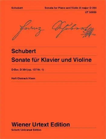 Schubert Sonata for violin and piano - op. 137/1 D 384 Exclusive