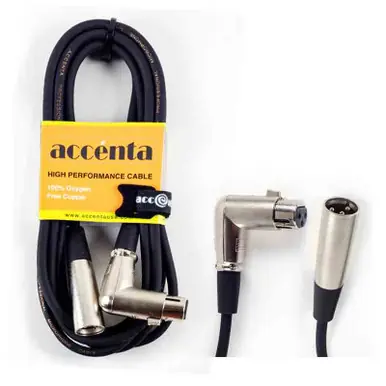 Accenta ACC-564 Right-Angled XLR M to XLR F Cable - 3' Hot Picks