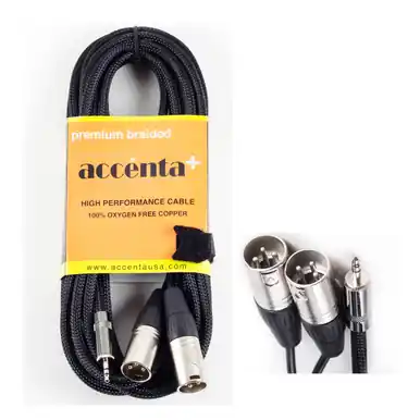 Accenta 3.5mm (1/8") Stereo -- Dual XLR Cable - 6' Buy Today
