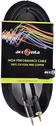 Accenta 3.5mm to 3.5mm (1/8"-1/8") Braided Stereo Cable - 12' Must Have