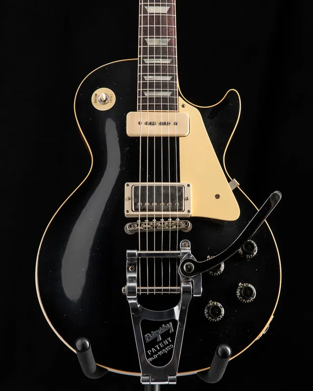 Hot Deal Gibson Custom Murphy Lab 1956 Les Paul Standard Bigsby Ebony Top Light
