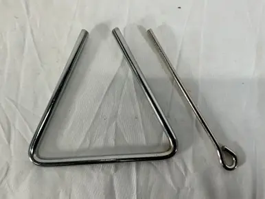 Used 5 INCH MUSICAL STEEL TRIANGLE Percussion Instrument Instant Buy