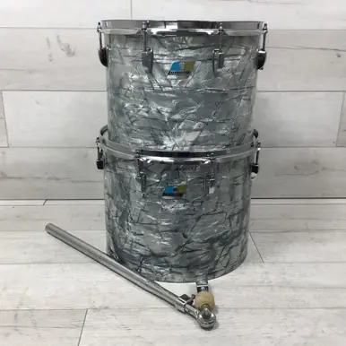 Clearance Used Ludwig 10X14 AND 12X15 CONCERT TOMS SET Vintage Rack Tom Blue 10"