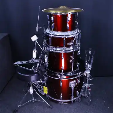 Time-Limited Used Pearl ROADSHOW JR. DRUM KIT W/CYMBALS+HARDWARE Drum Shells and Hardware Red