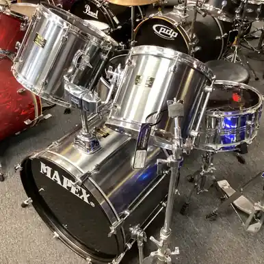 Used Mapex MARS 5 PIECE Drum Shells and Hardware Silver/Gray Holiday Sale
