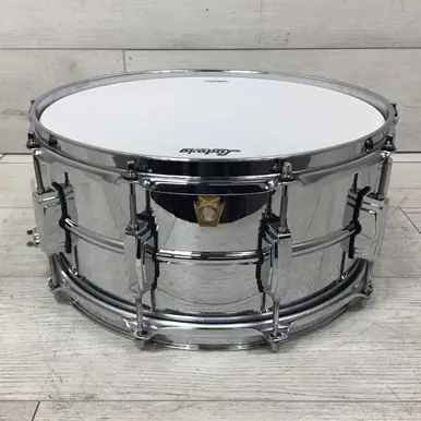 Used Ludwig SUPRAPHONIC 6.5 X 14 CHROME OVER BRASS Metal Snare Drum 14" Hassle-Free Returns