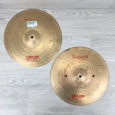 Free Shipping Used UFiP NATURAL 13 HI HATS Hi Hat Cymbals 13"