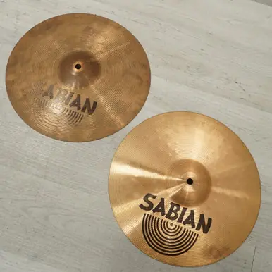 Discount Used Sabian B8 HIHATS Hi Hat Cymbals 13"