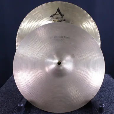 Used Zildjian 14 QUICK BEAT / A CUST MASTERSOUND Hi Hat Cymbals 14" In Demand