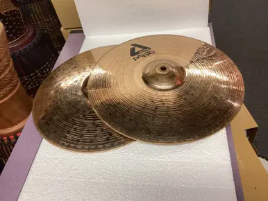 Super Sale Used Paiste ALPHA MEDIUM HI HATS 14IN Hi Hat Cymbals 14"