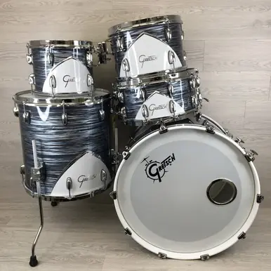 In Demand Used Gretsch RENOWN 5PC 57 SILVER OYSTER W/HDW Drum Shells and Hardware Silver/Gray