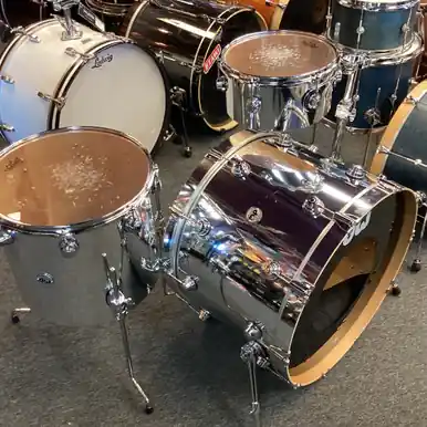 Used DW COLLECTORS SERIES CONCERT 3 PC Drum Shell Kit Silver Finish Grab Now