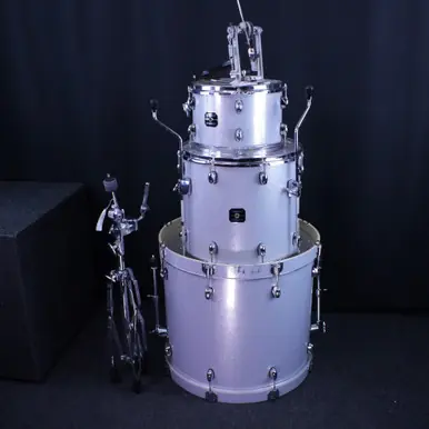 Seasonal Sale Used Gretsch 3PC ENERGY KIT W/STAND KICK PEDAL Drum Shell Kit Silver/Gray