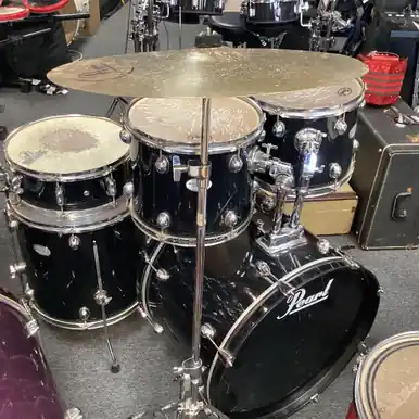 Today Only Used Pearl SOUNDCHECK 5PC DRUMSET Drum Shells and Hardware Black